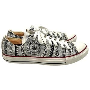 Converse All Star Low Top Sneakers Geometric Doodle Print M 10.5 W 12.5 AOP